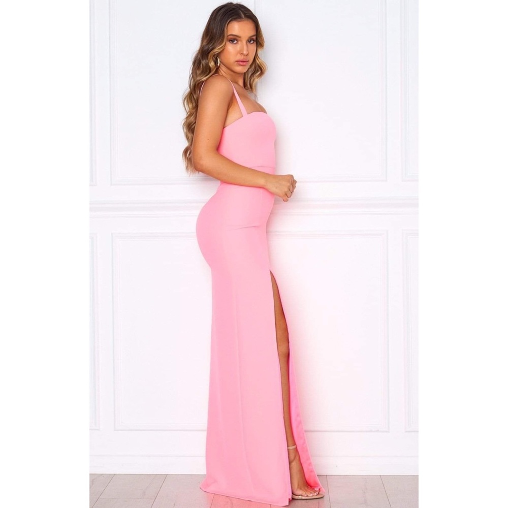✨NWT✨ PROM White Fox Pink maxi dress with slit